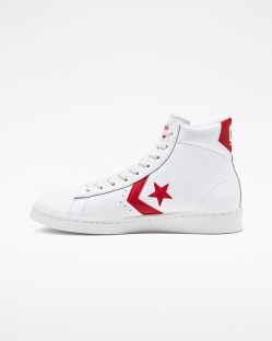 Converse OG Pro Leather Férfi Magasszárú Fehér/Piros/Fehér | VGZAQUF-HU